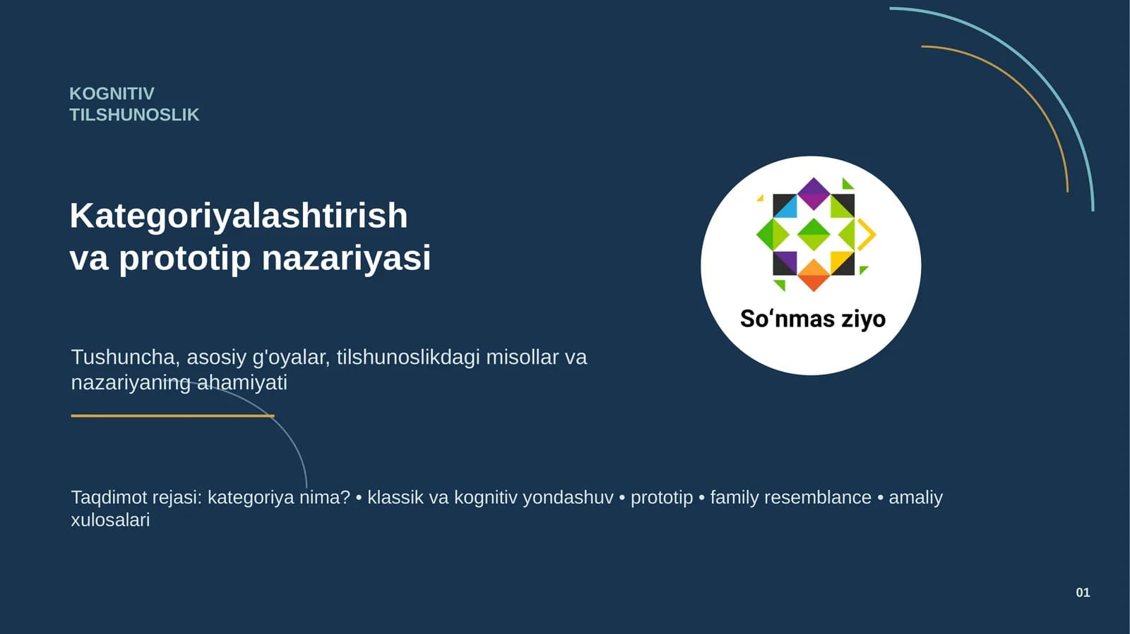 KOGNITIV TILSHUNOSLIK. Kategoriyalashtirish va protatip nazariyasi