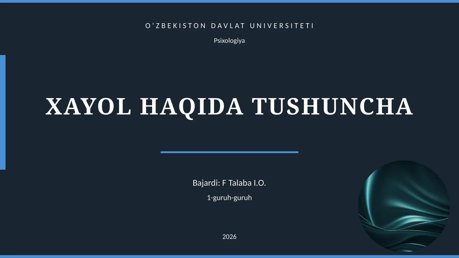 XAYOL HAQIDA TUSHUNCHA