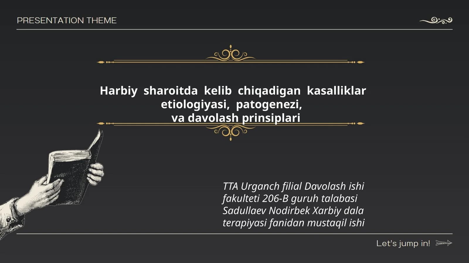 Xarbiy dala terapiyasi fanidan mustaqil ishi
