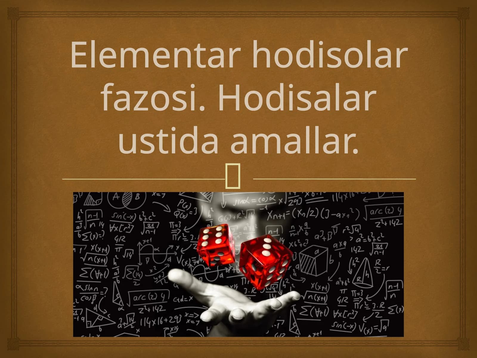 Elementar hodisolar fazosi. Hodisalar ustida amallar