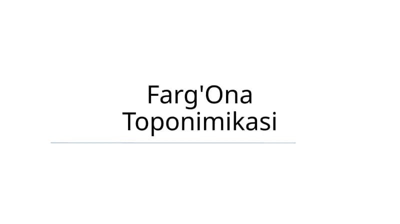 Farg'Ona Toponimikasi