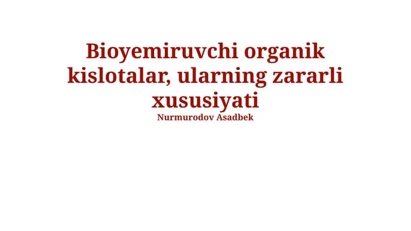 Oksalat kislotasi va uning xossalari