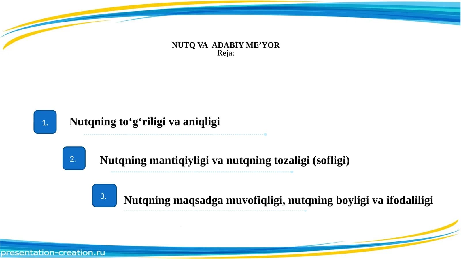 NUTQ VA ADABIY ME’YOR