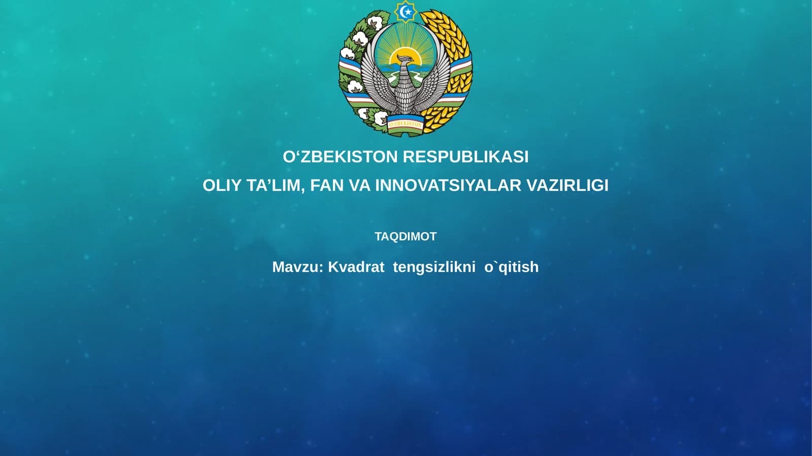 Kvadrattengsizliknio`qitish