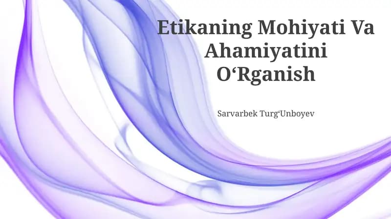 Axloqiy Tarbiya