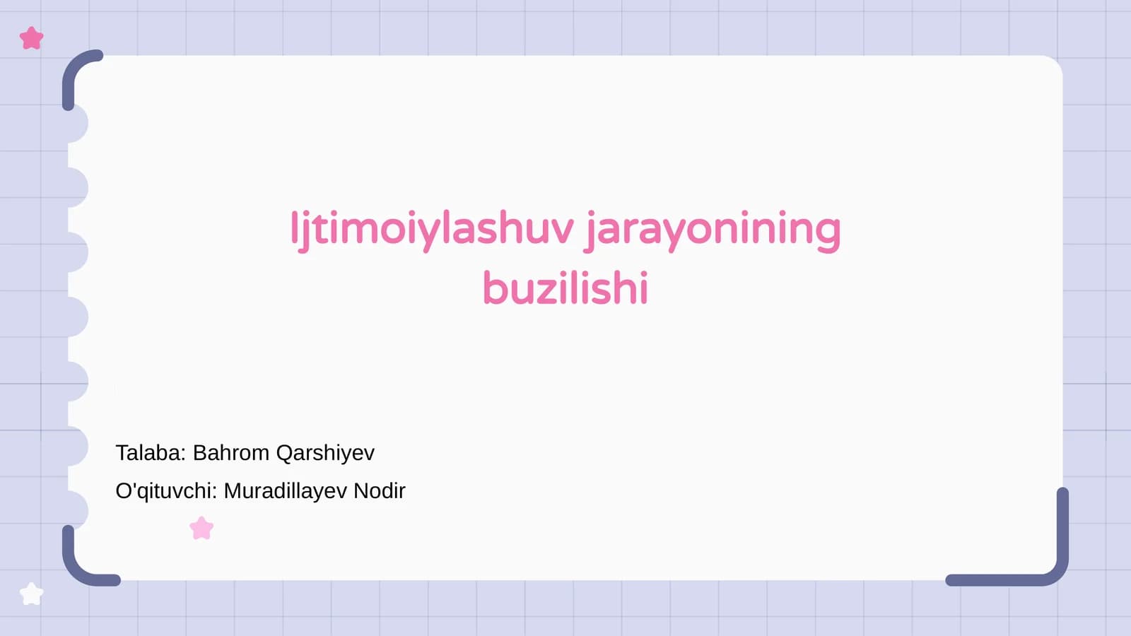 Ijtimoiylashuv jarayonining buzilishi