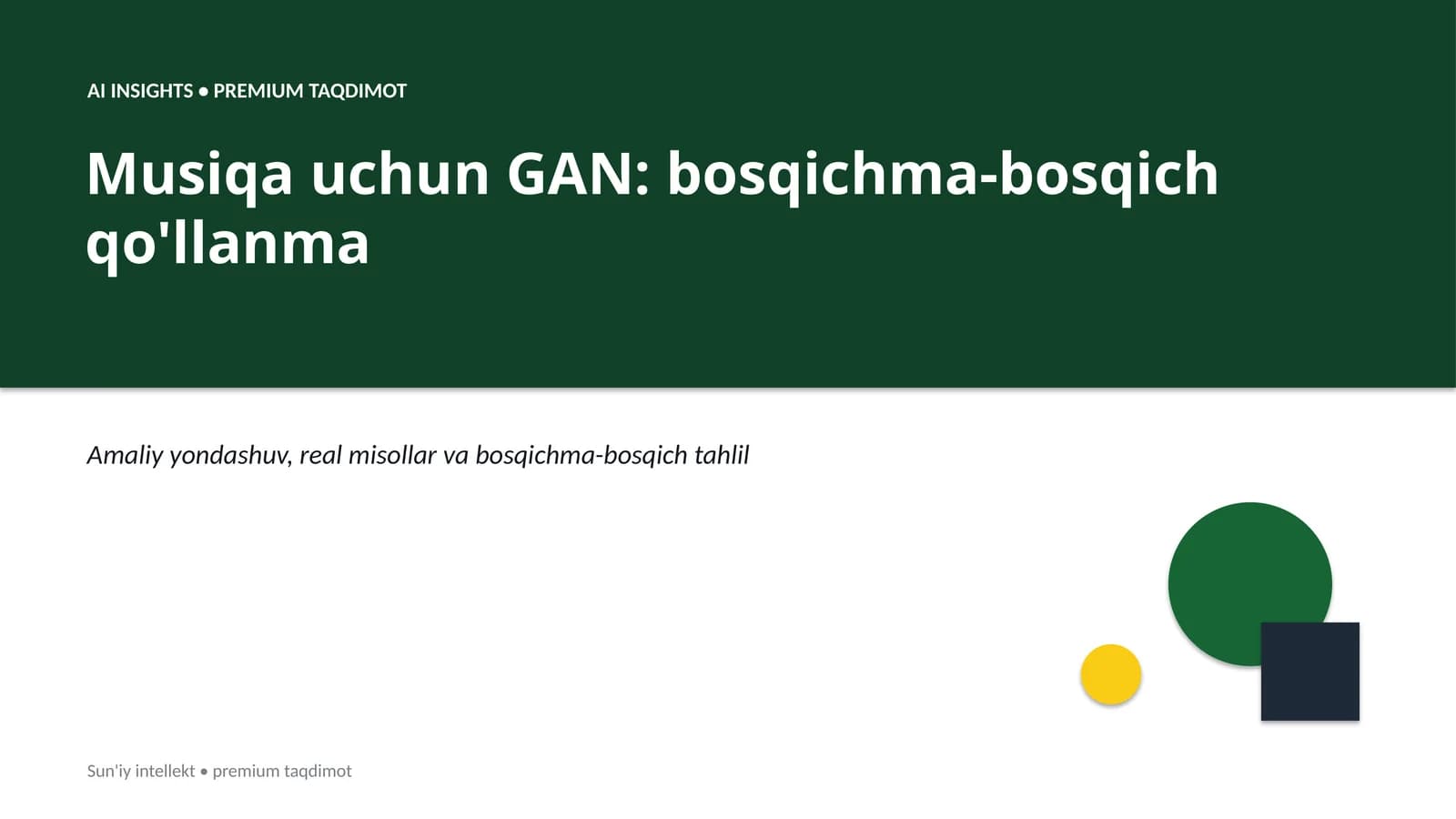 GAN: bosqichma-bosqich qo'llanma