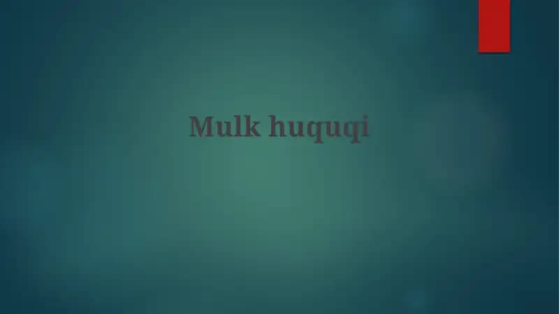Mulkiy huquqi
