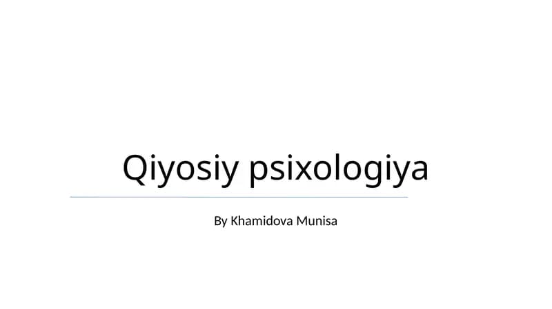 Qiyosiy psixologiya