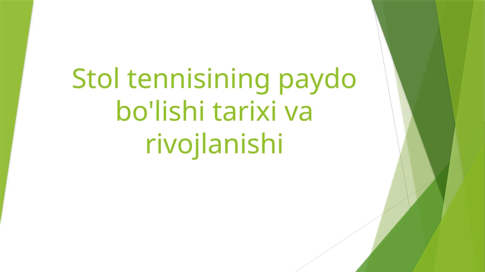 Stoltennisining paydo bo'lishi tarixi va rivojlanishi
