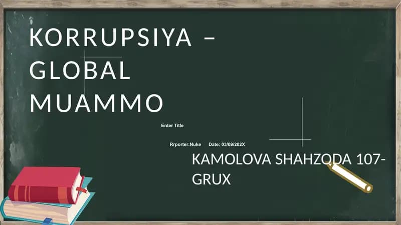 Korrupsiya – Global Muammo