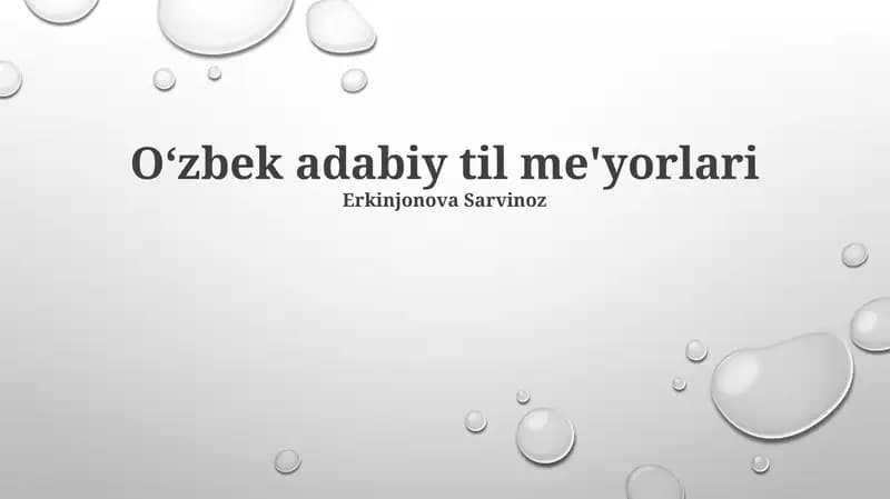 Oʻzbek adabiy til me'yorlari