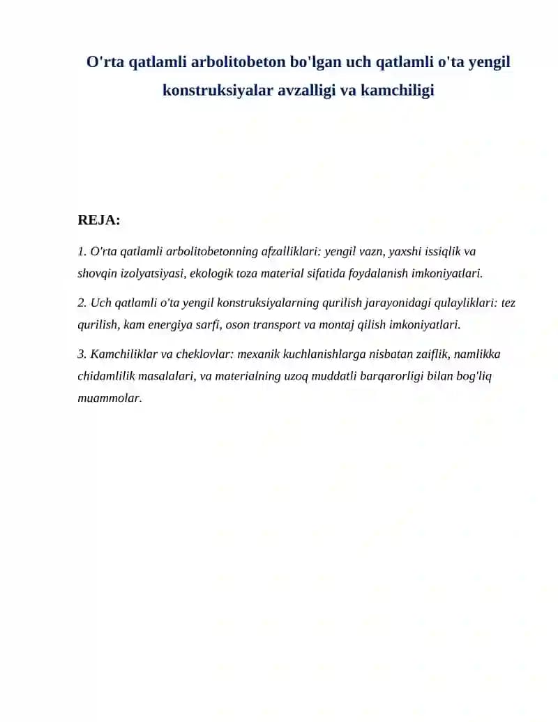 O'rta qatlamli arbolitobeton