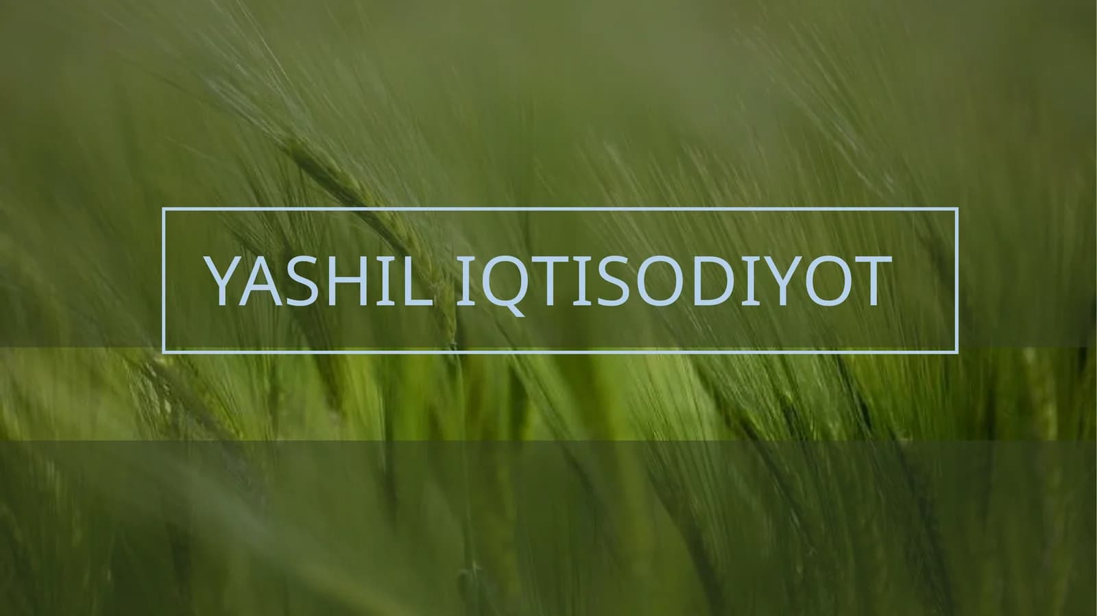 Yashiliqtisodiyot