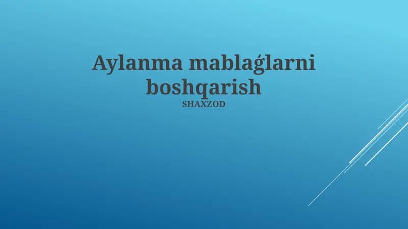 Aylana Oqimini Boshqarish