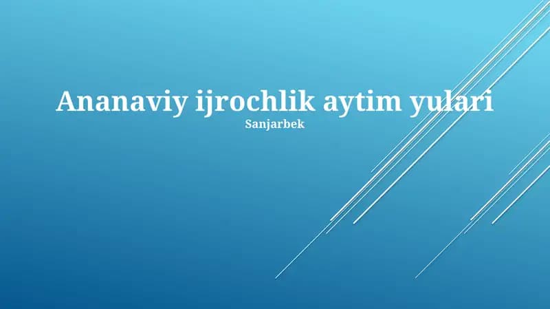 Teatr va drama an'analari