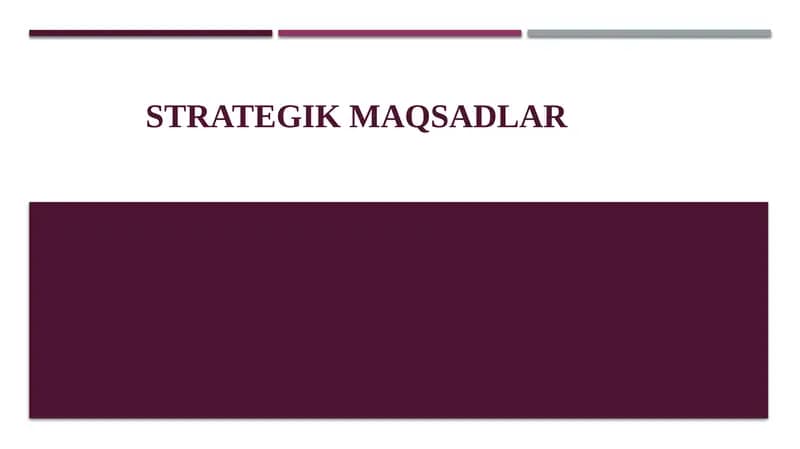 Strategik maqsadlar