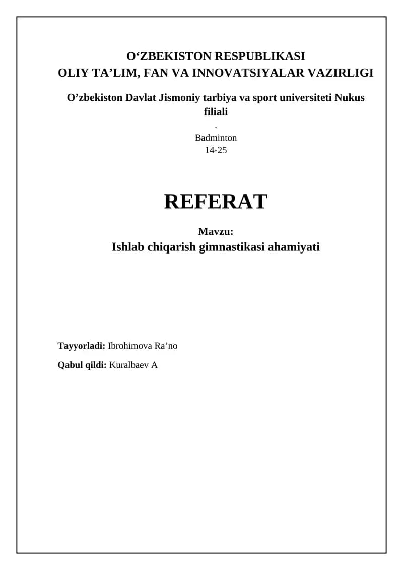 Ishlab chiqarish gimnastikasi: Asosiy tushunchalar va afzalliklar