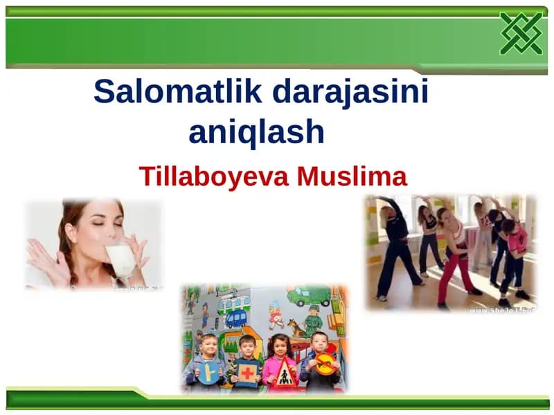 Salomatlikdarajasinianiqlash