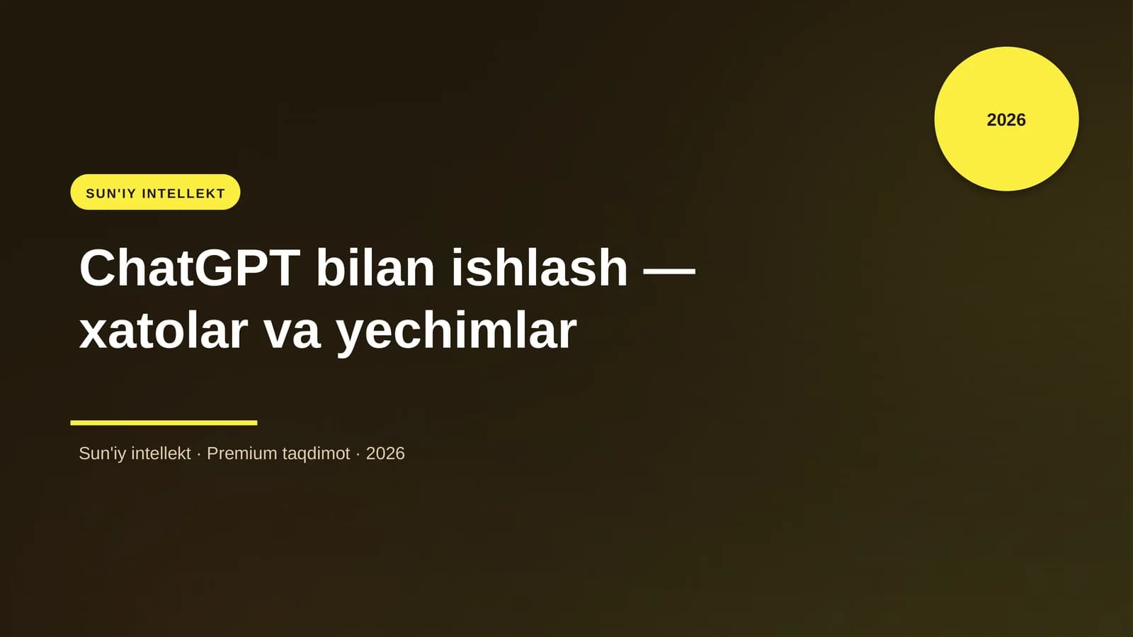ChatGPT bilan ishlash — xatolar va yechimlar