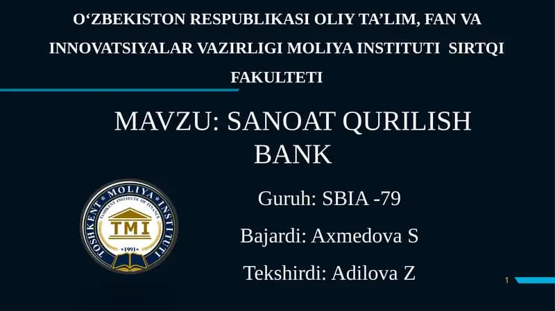 SANOAT QURILISH BANK