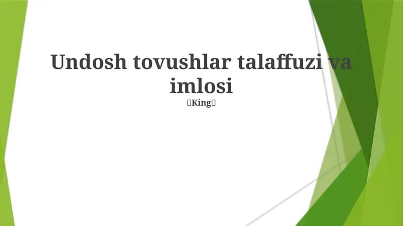 Undosh tovushlar talaffuzi va imlosi