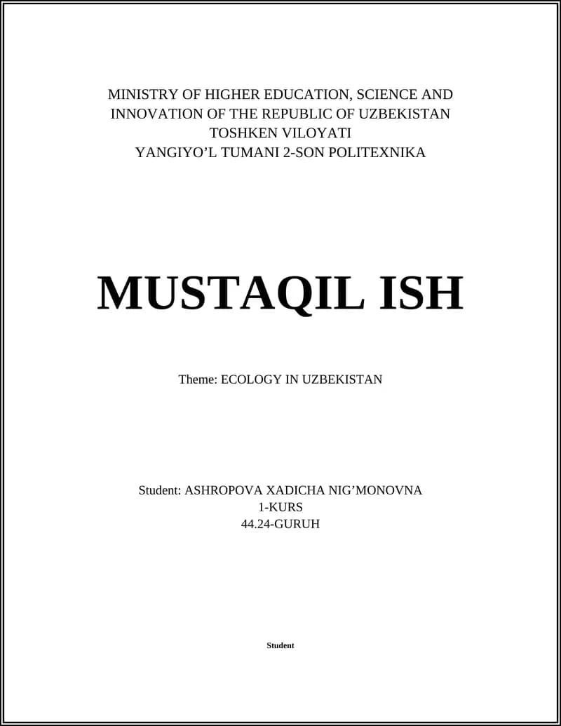Biodiversity Conservation in Uzbekistan