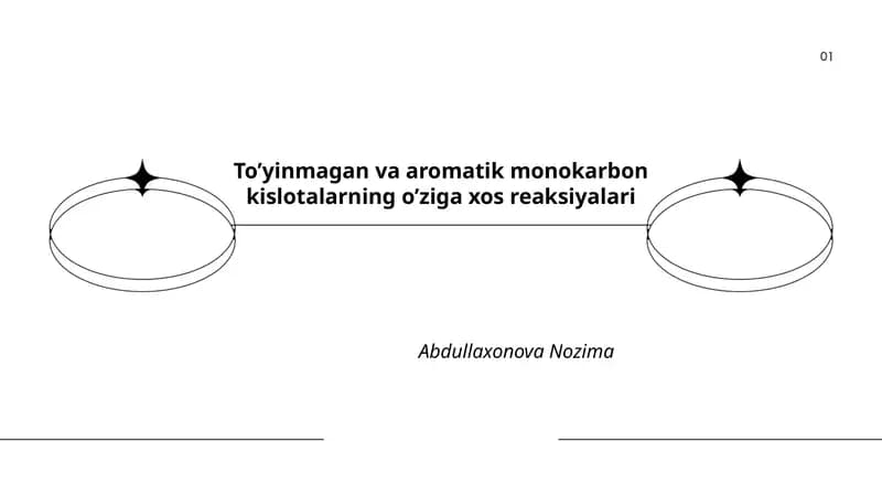 To’yinmagan va aromatik monokarbon kislotalarning o’ziga xos reaksiyalari