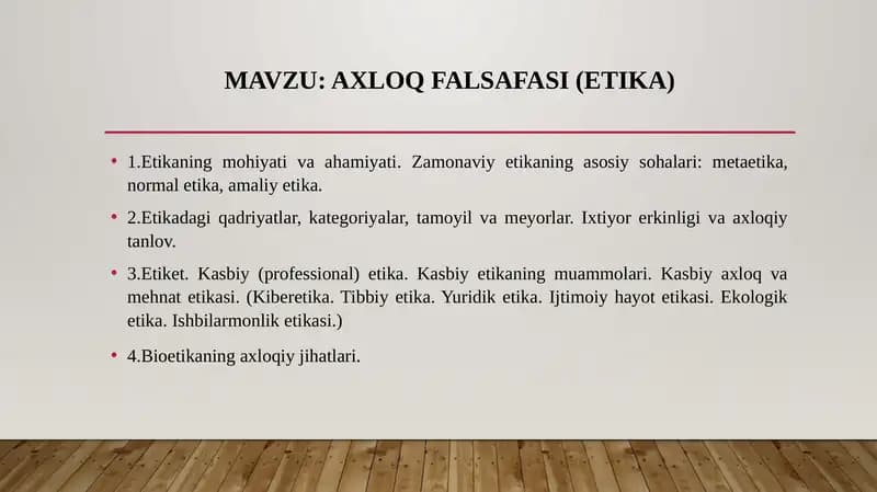 Axloq falsafasi (Etika)