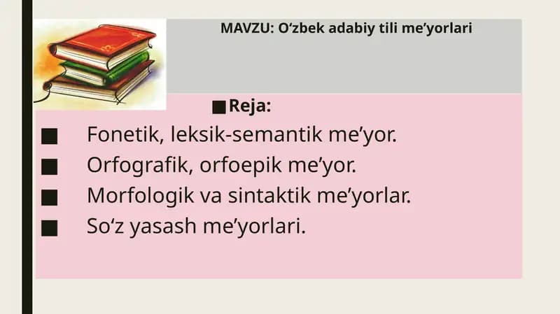 O‘zbek adabiy tili me’yorlari