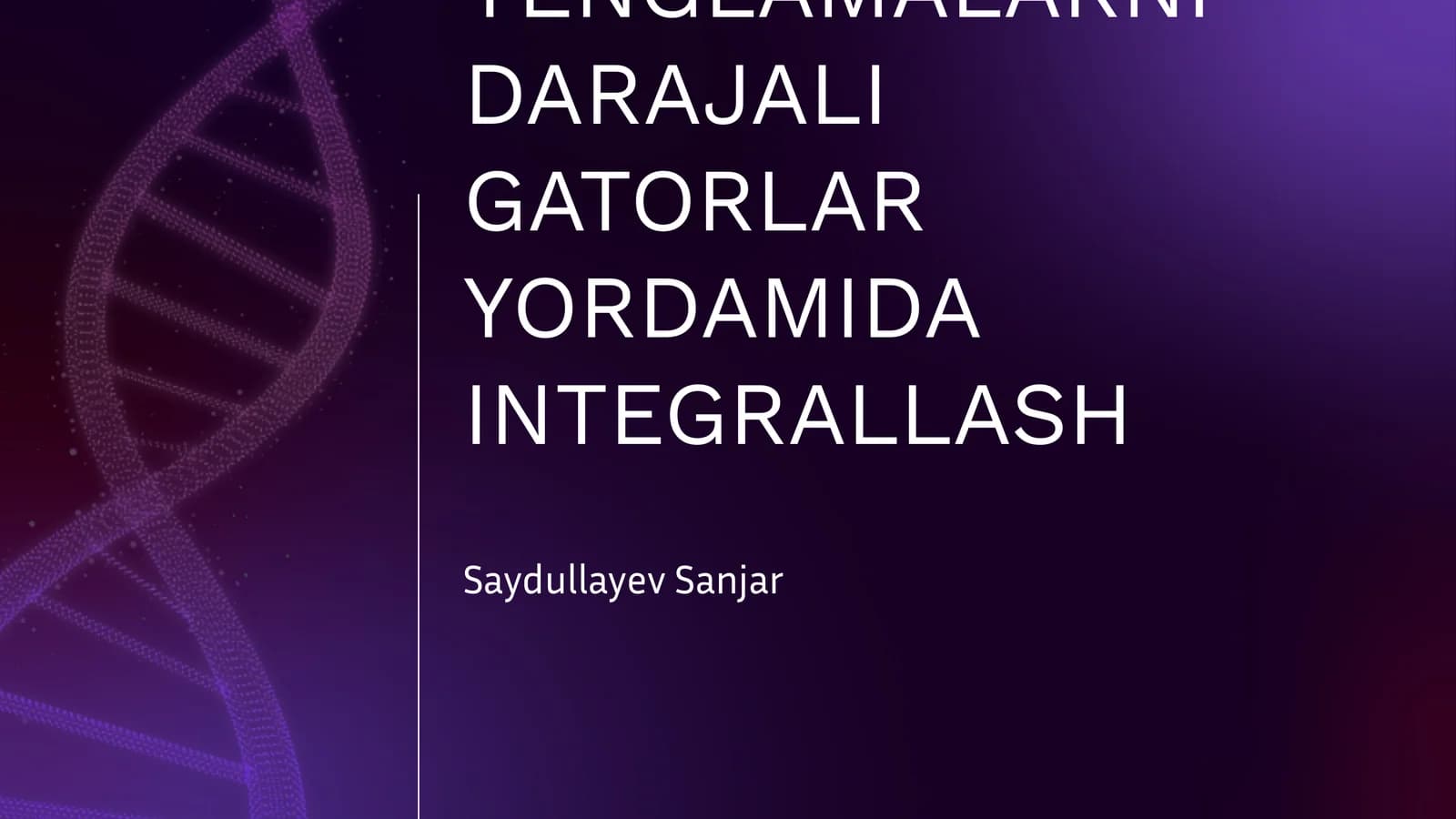 DIFFERENSIAL TENGLAMALARNI DARAJALI GATORLAR YORDAMIDA INTEGRALLASH