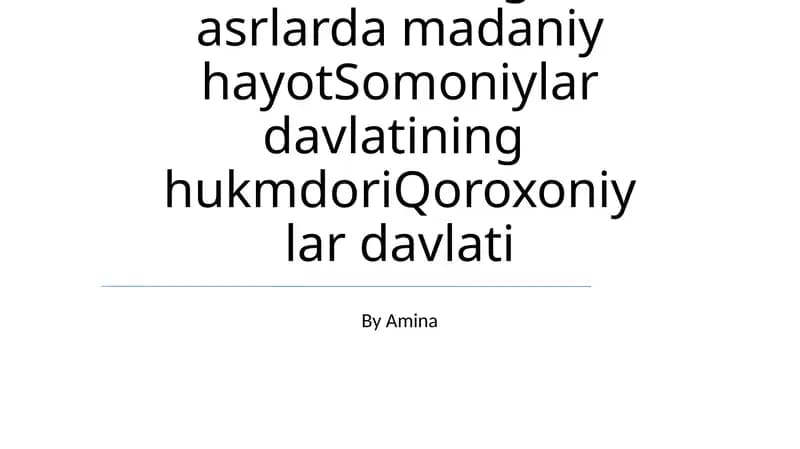 Somoniylar davlati madaniyati