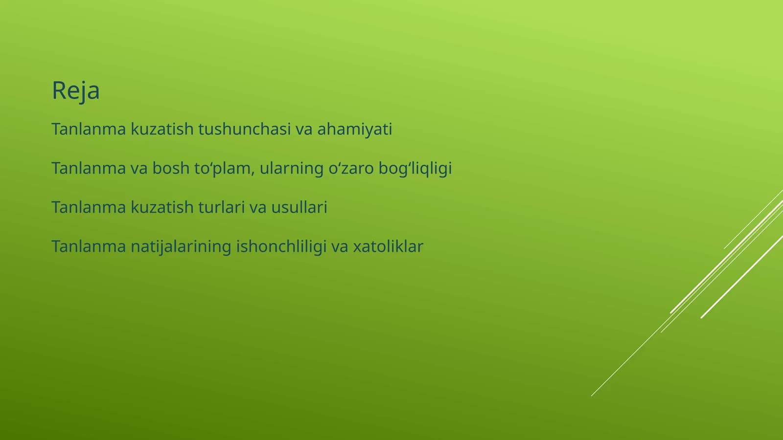 Tanlanma Kuzatish: Nima uchun muhim?