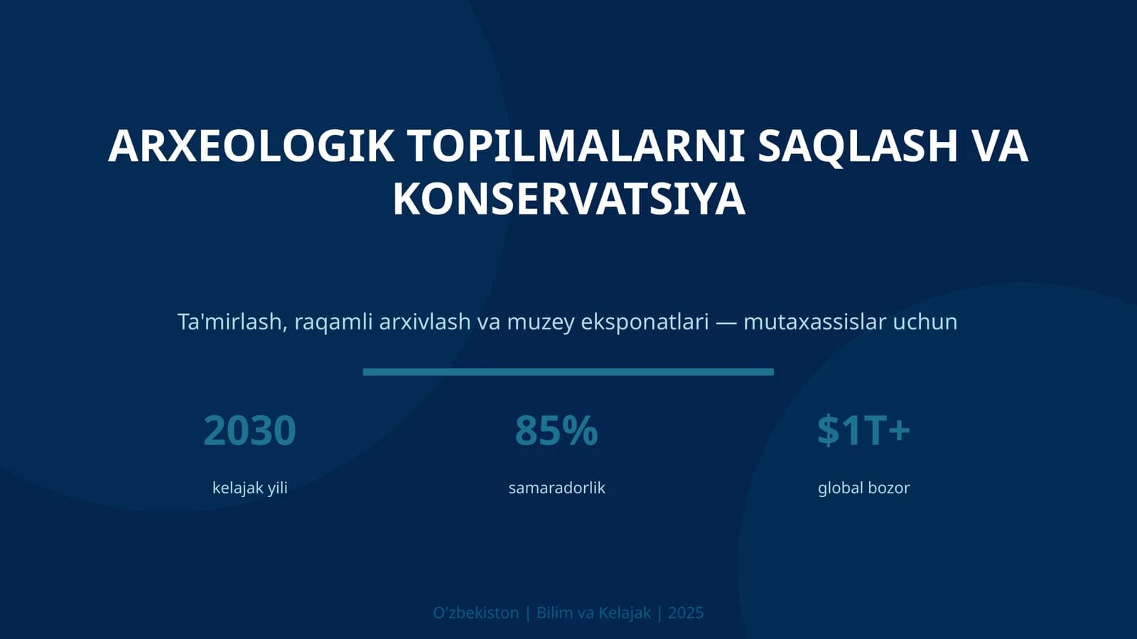 ARXЕOLOGIK TOPILMALARNI SAQLASH VA KONSERVATSIYA