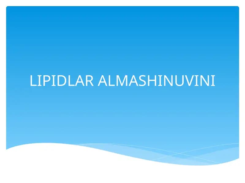 Lipidlar almashinuvi