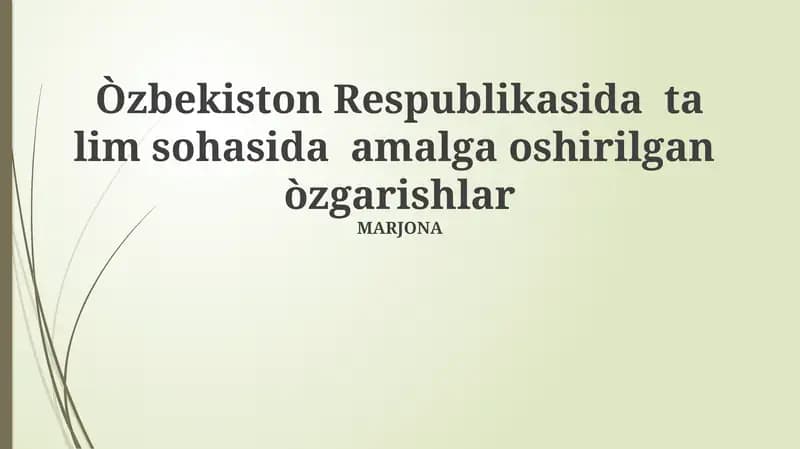 Davlat ta'lim standartlarining takomillashuvi