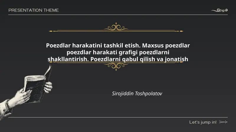 Poezdlar harakatini tashkil etish