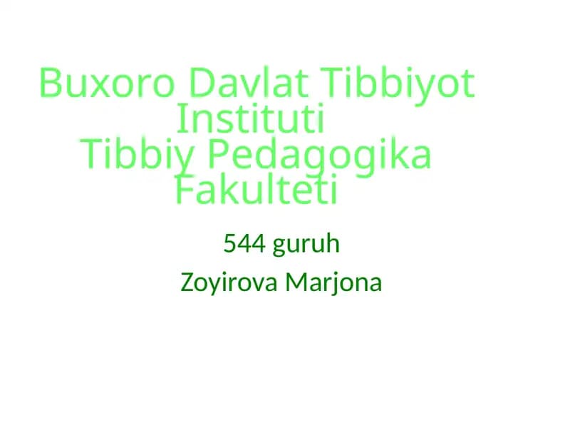 Zoyirova Marjona