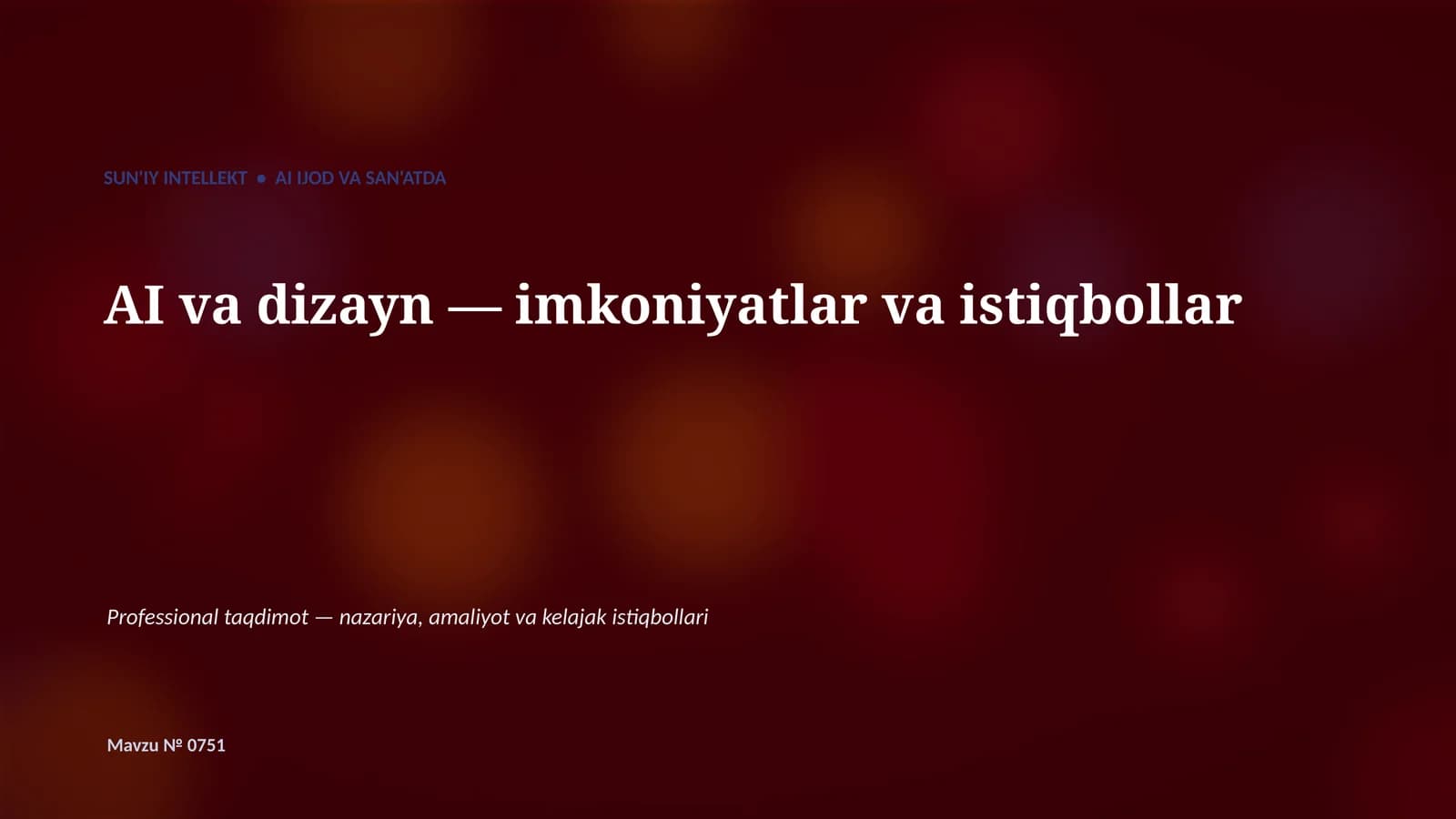AI va dizayn — imkoniyatlar va istiqbollar