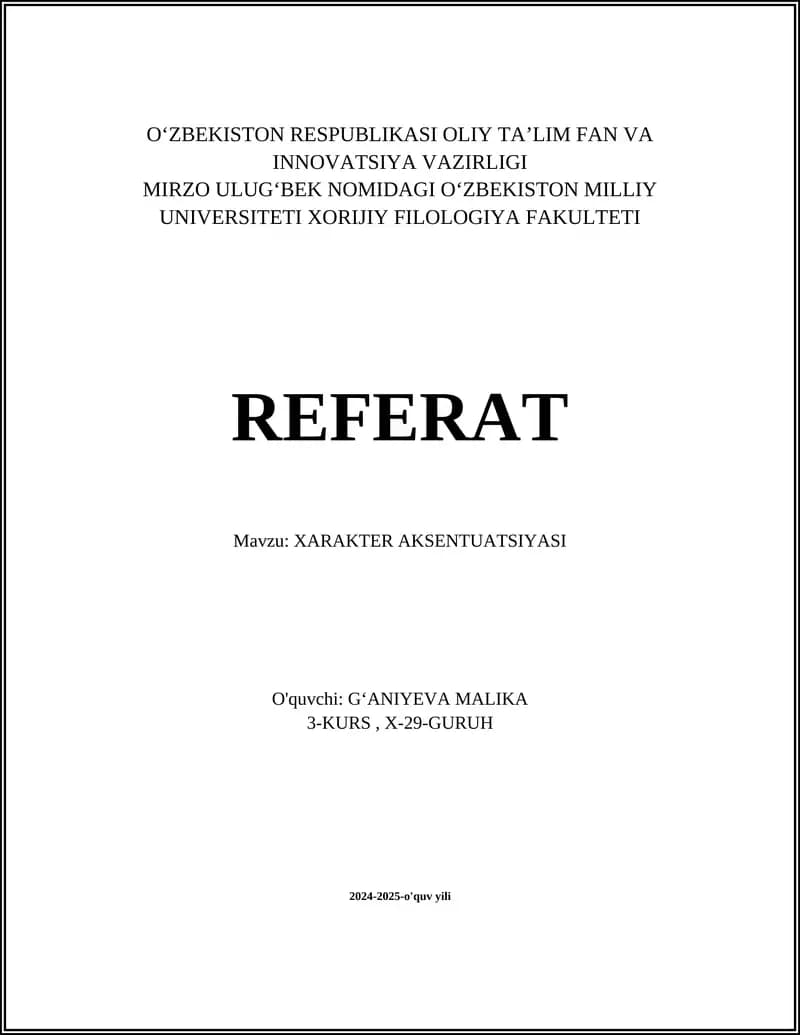 XARAKTER AKSENTUATSIYASI