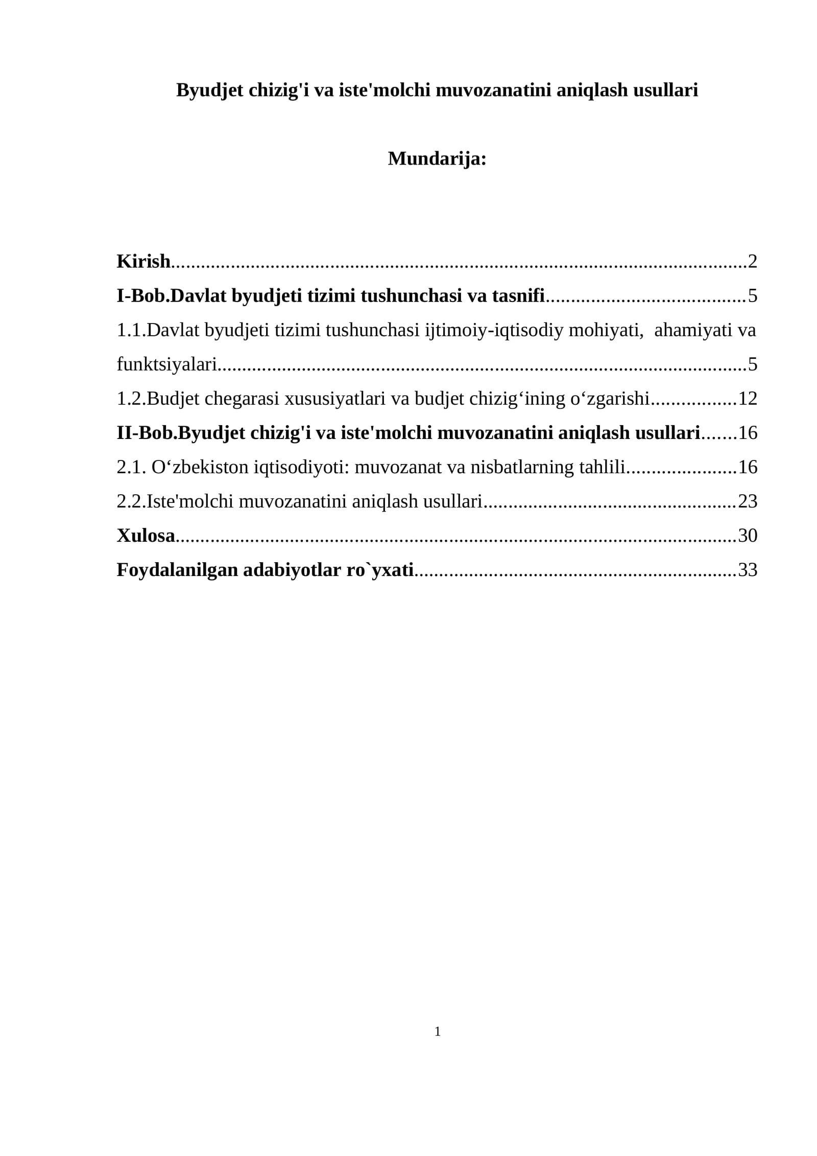Byudjet chizig'i va iste'molchi muvozanatini aniqlash usullari