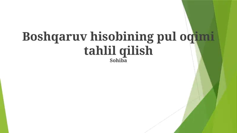 Naqd pul oqimini boshqarish va optimallashtirish