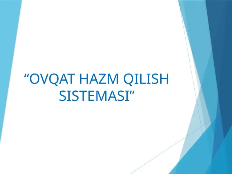 OVQAT HAZM QILISH SISTEMASI