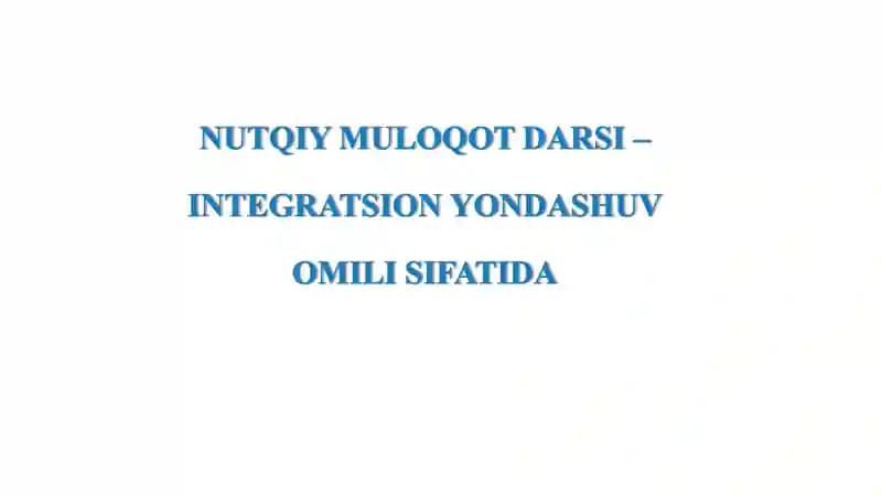 NUTQIY MULOQOT DARSI