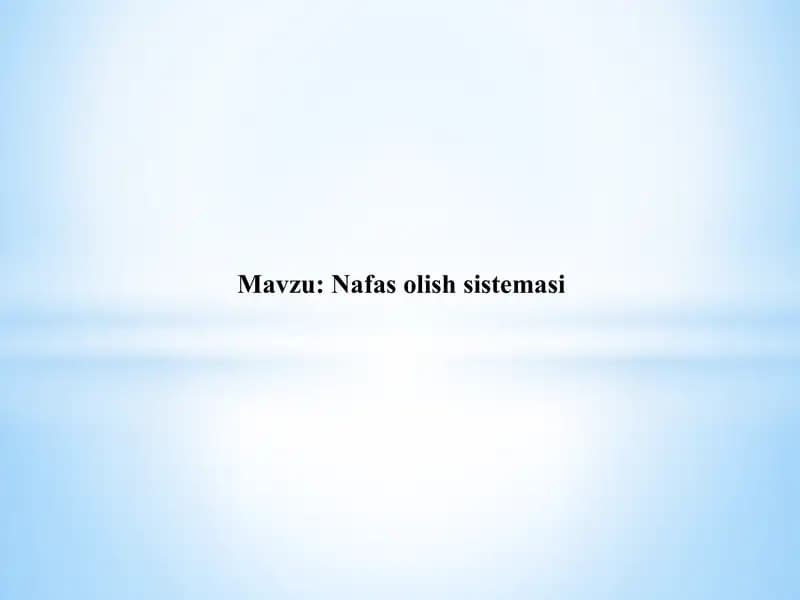 Nafas Olish Sistemasi