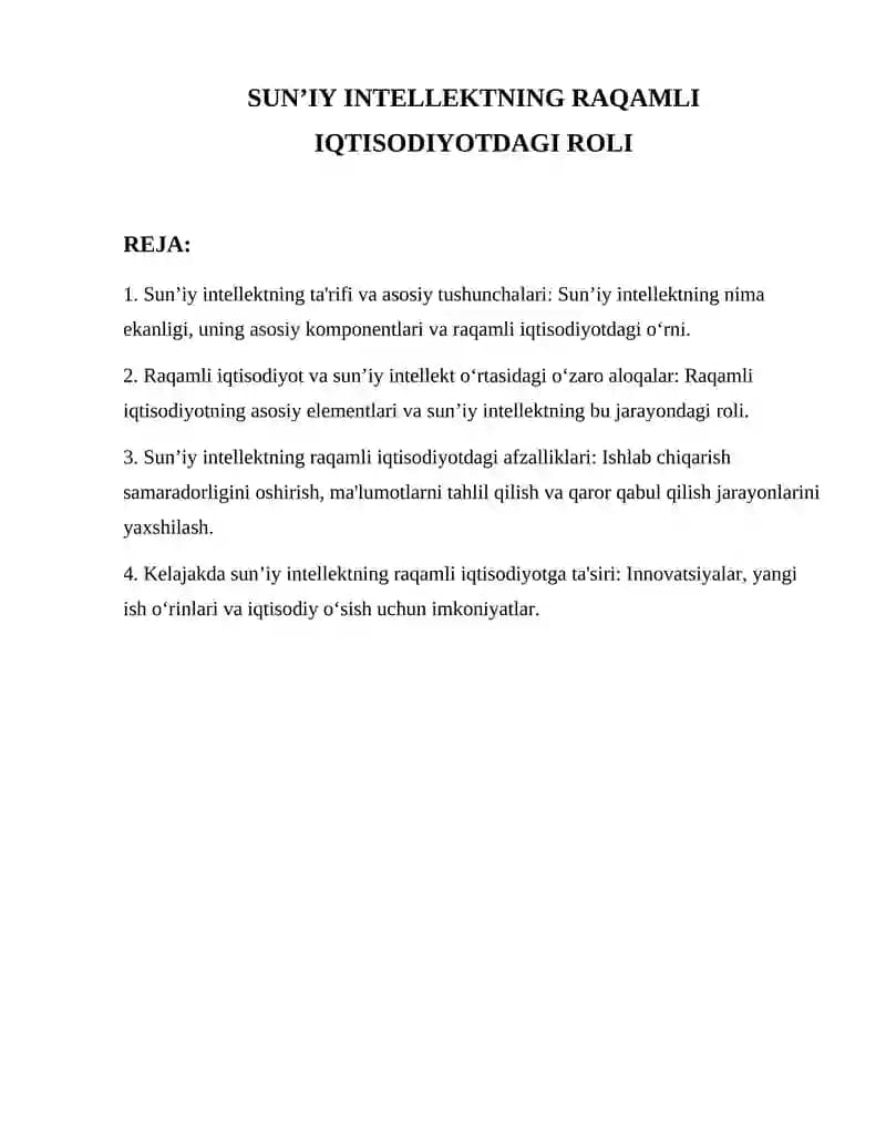 Sun’iy Intellektning Rol