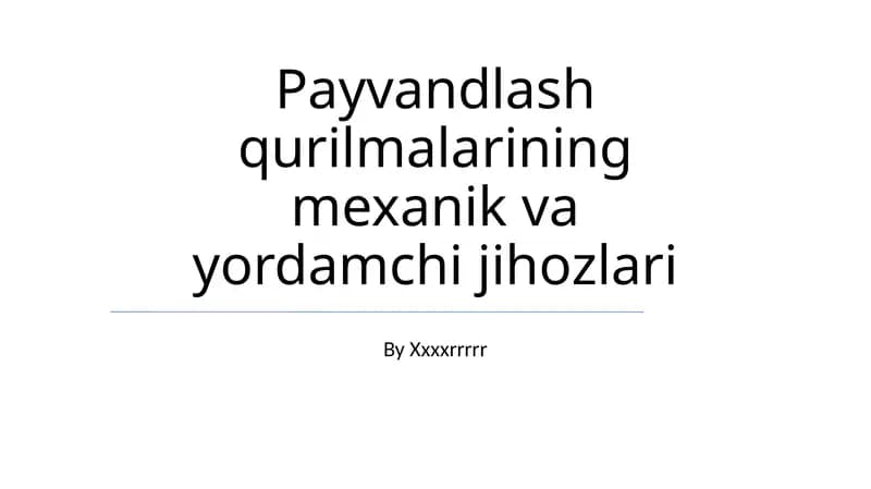 Payvandlash qurilmalari