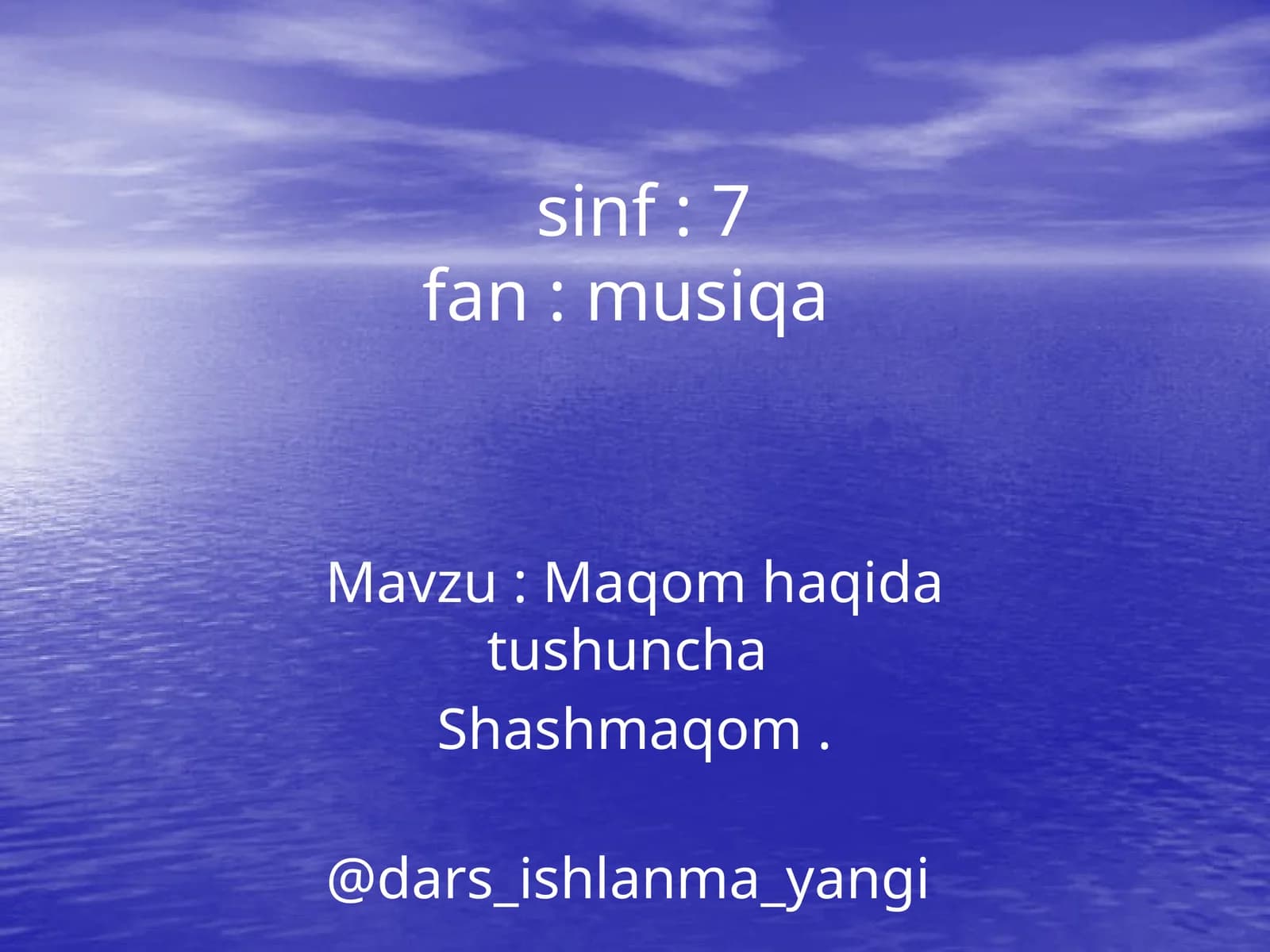 Maqom   haqida   tushuncha Shashmaqom