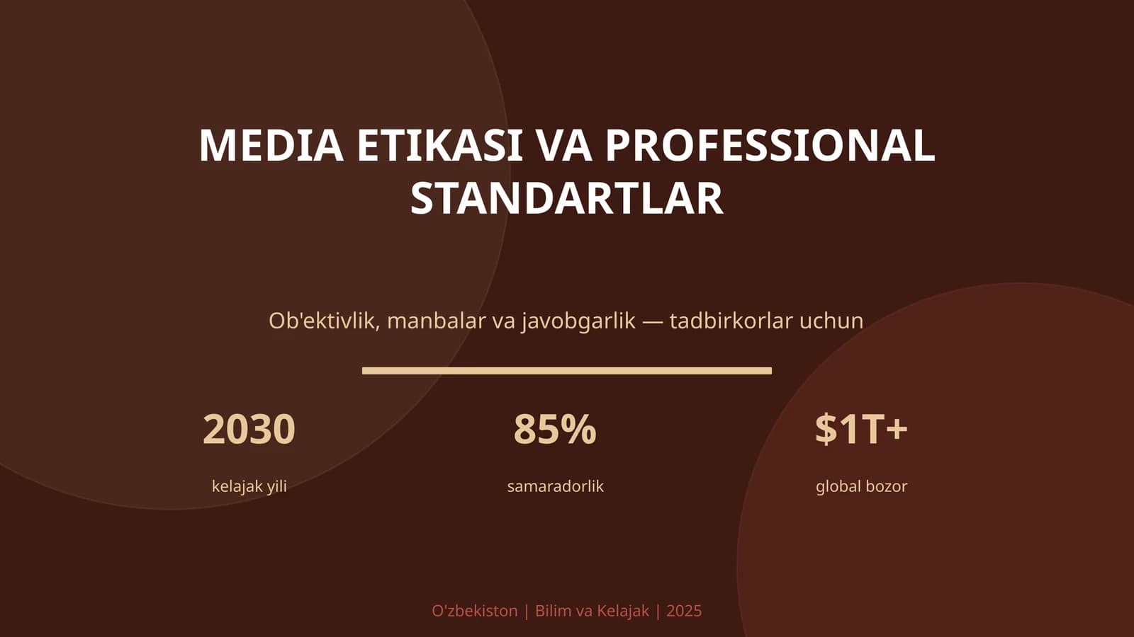MEDIA ETIKASI VA PROFESSIONAL STANDARTLAR