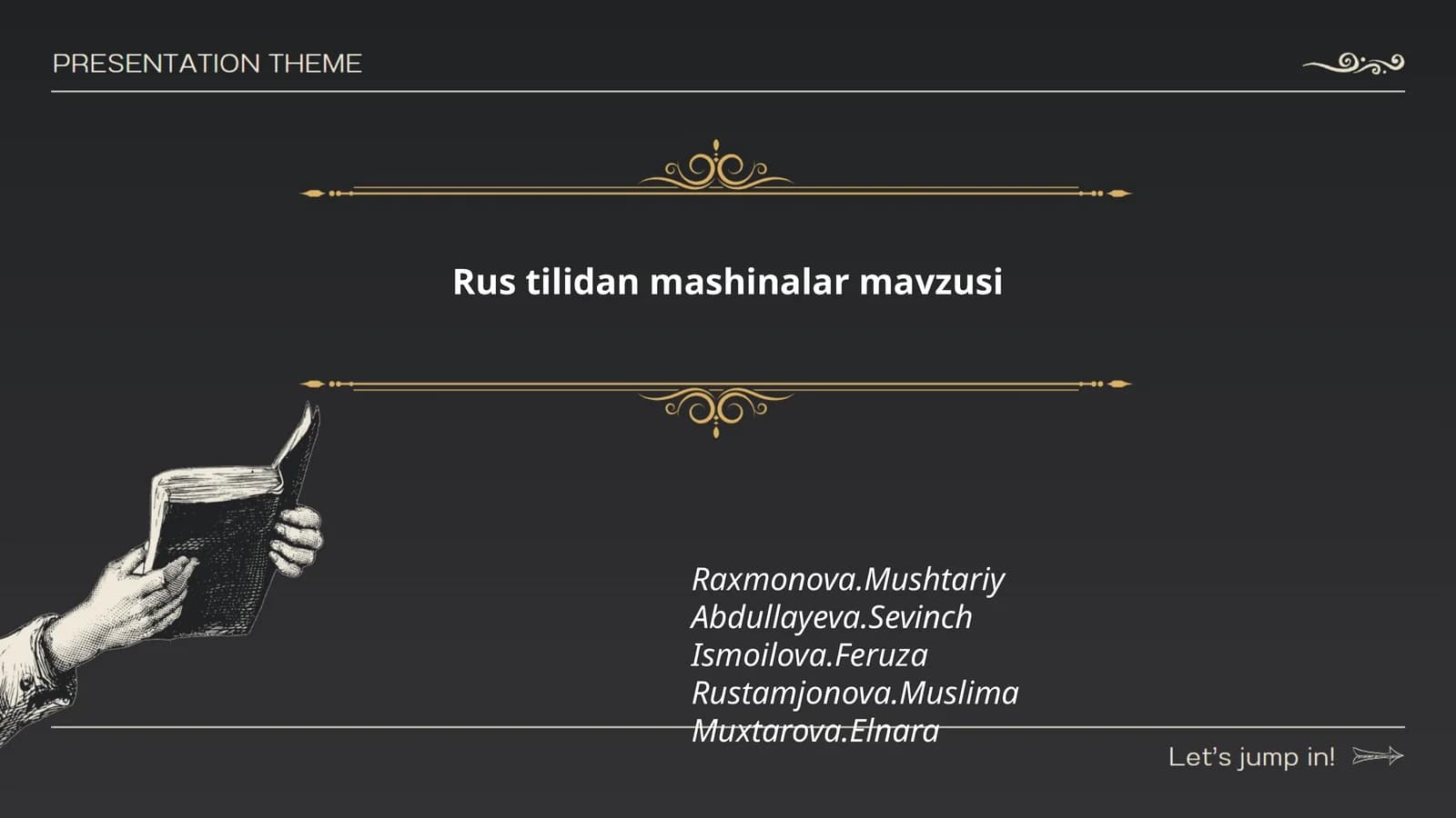 Rus tilidan mashinalar mavzusi